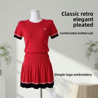 Womens Knit Top and Skirt Set