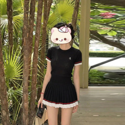 Womens Knit Top and Skirt Set