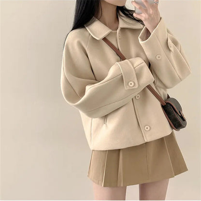 Womens Korean Style Wool Cardigan