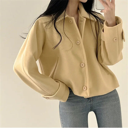 Womens Korean Style Wool Cardigan