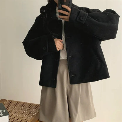 Womens Korean Style Wool Cardigan