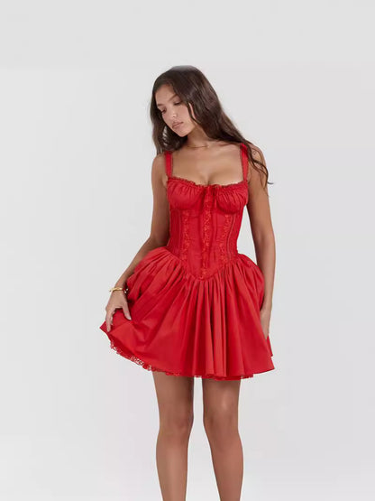 Womens Lace Backless Mini Dress