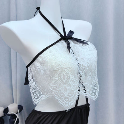 Womens Lace Backless Nightdress