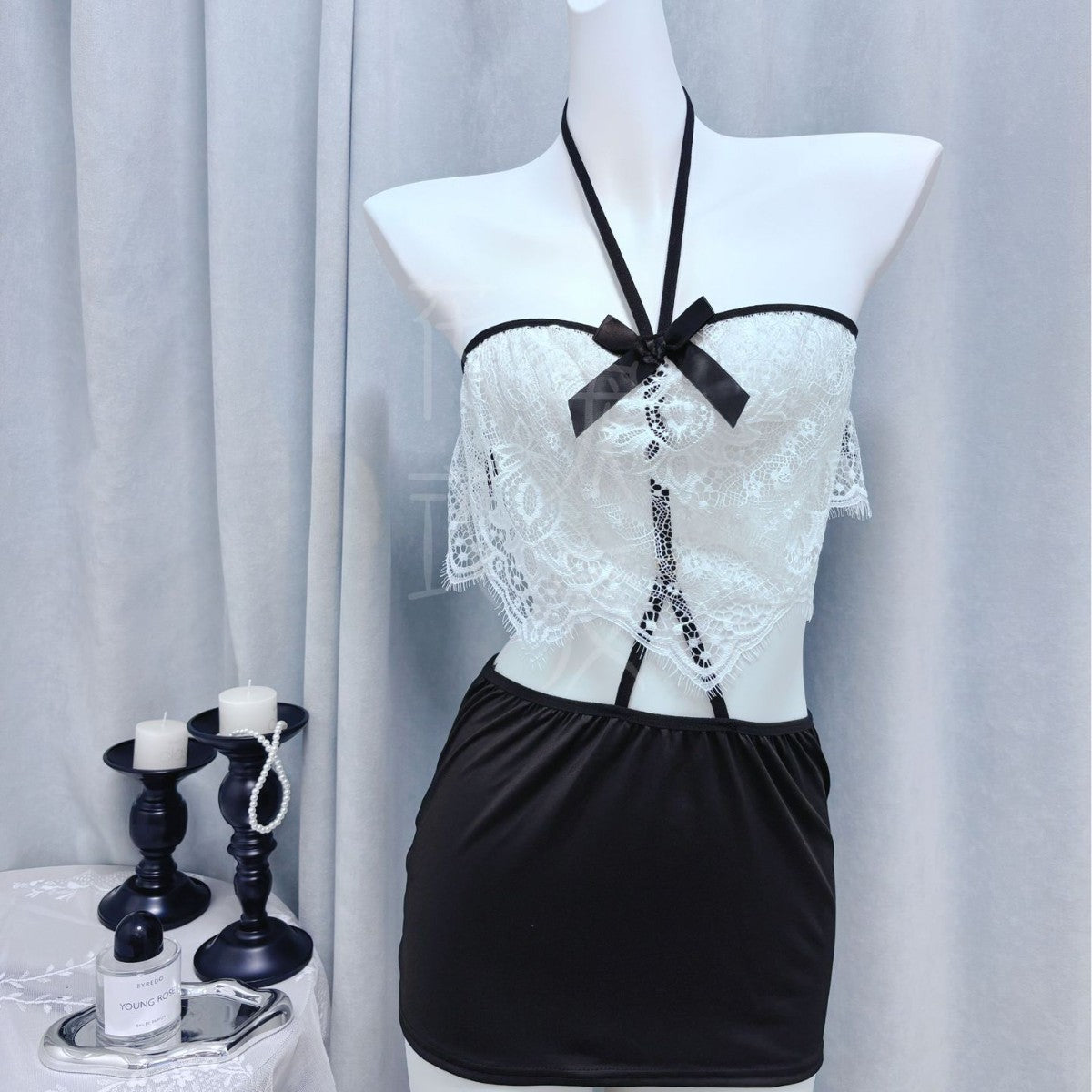 Womens Lace Backless Nightdress