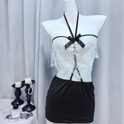 Womens Lace Backless Nightdress