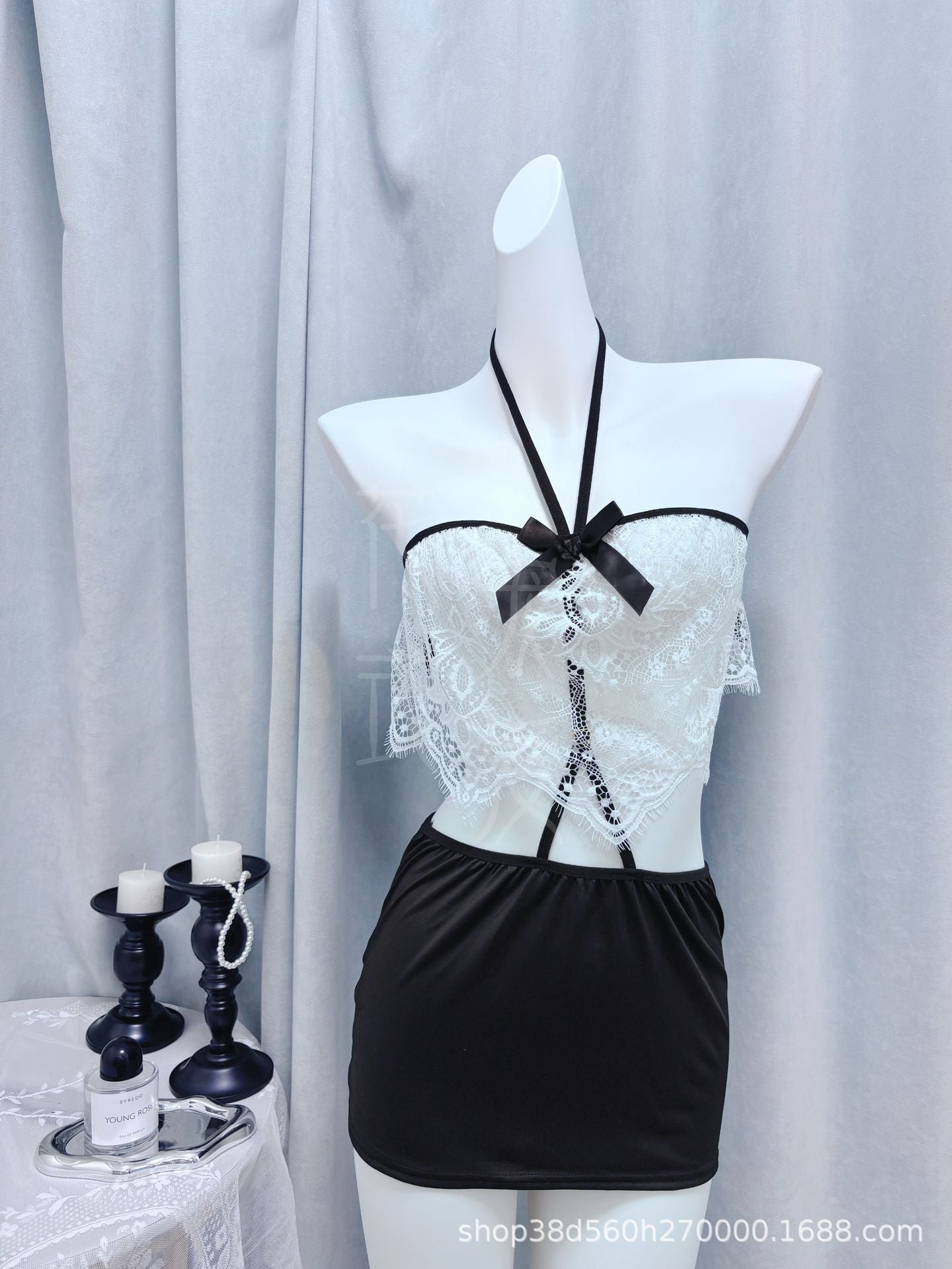 Womens Lace Backless Nightdress