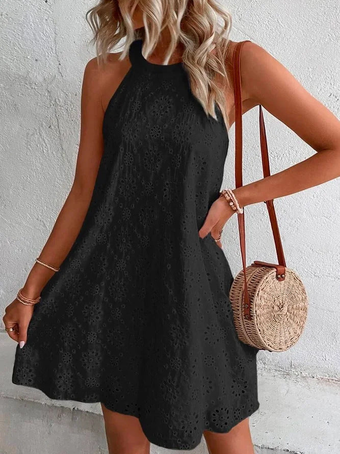 Womens Lace Halter Sundress