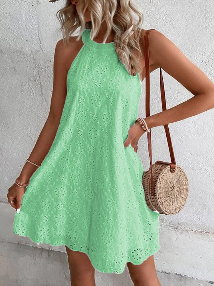 Womens Lace Halter Sundress