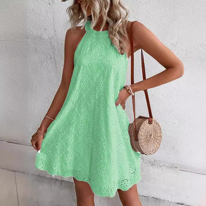 Womens Lace Halter Sundress