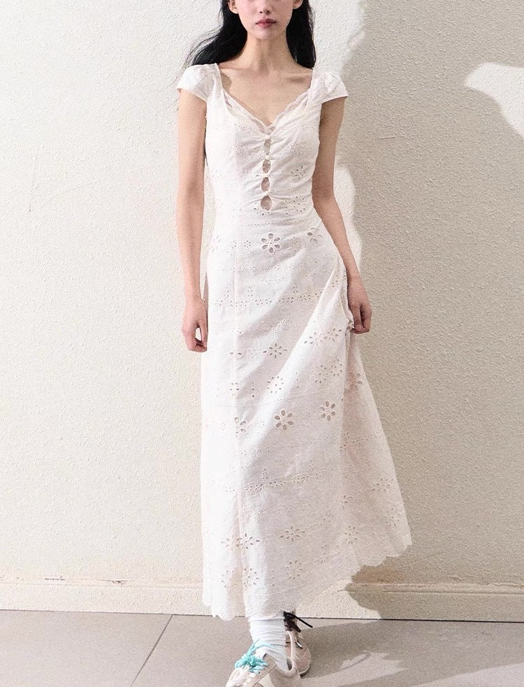 Womens Lace Patchwork Summer Dress