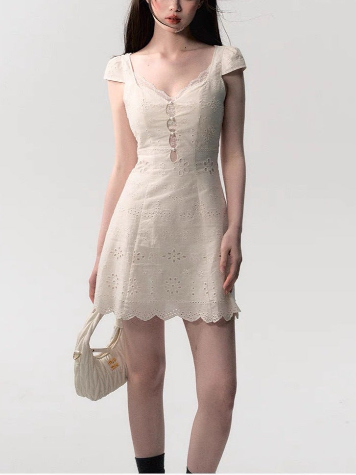 Womens Lace Patchwork Summer Dress