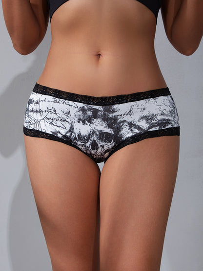 Womens Lace Print Breathable Panties