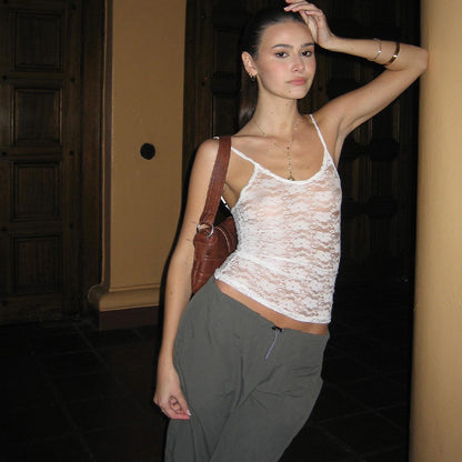 Womens Lace Sling Vest