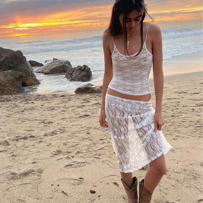 Womens Lace Sling Vest