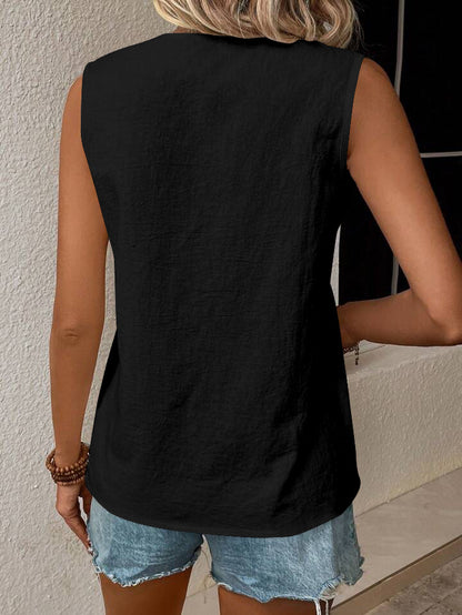 Womens Lace Splicing V-Neck Top
