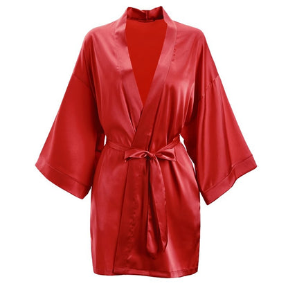 Womens Lace Trim Ice Silk Sleepwear Nightdress