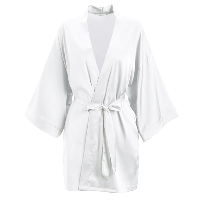 Womens Lace Trim Ice Silk Sleepwear Nightdress