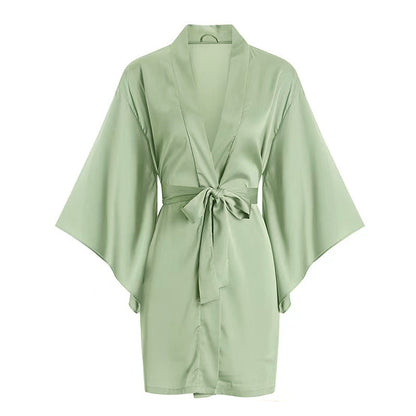 Womens Lace Trim Ice Silk Sleepwear Nightdress