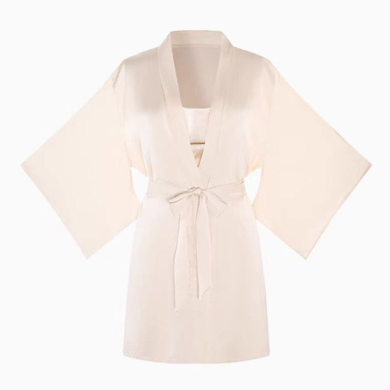 Womens Lace Trim Ice Silk Sleepwear Nightdress