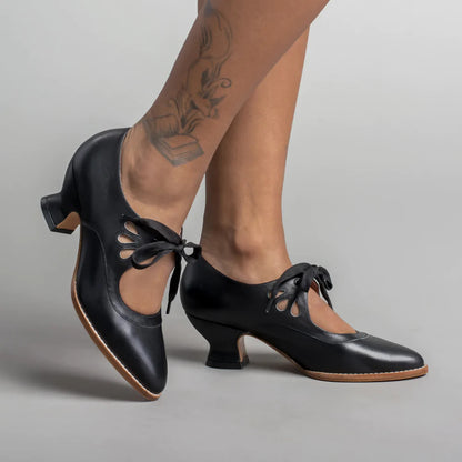 Womens Lace-up Hollow High Heels