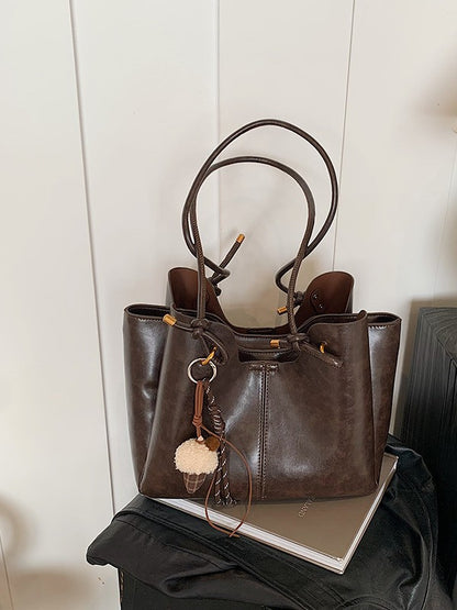 Womens Large Capacity PU Leather Tote Bag