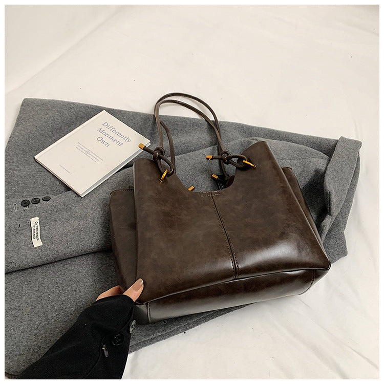 Womens Large Capacity PU Leather Tote Bag