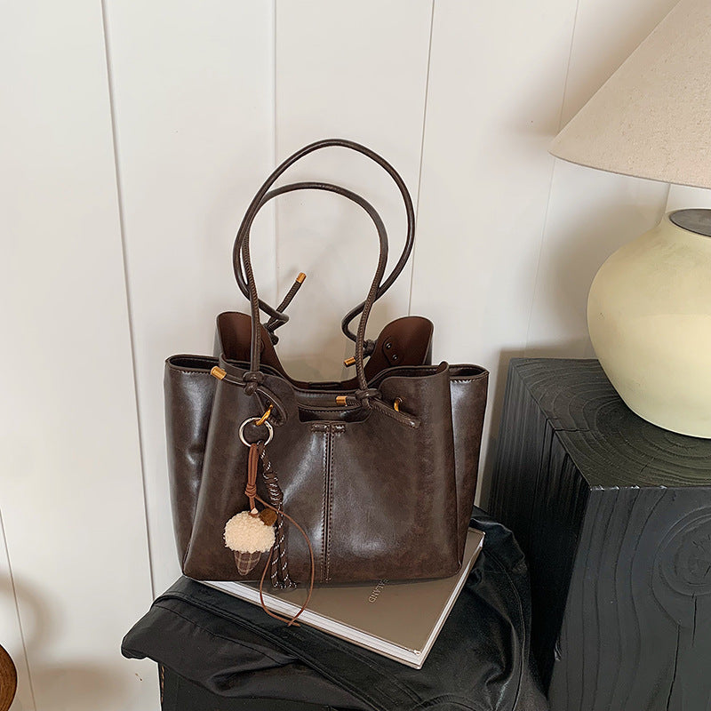 Womens Large Capacity PU Leather Tote Bag