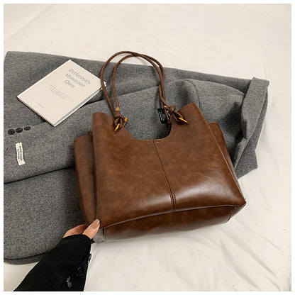 Womens Large Capacity PU Leather Tote Bag