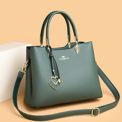 Womens Large Capacity Soft Leather Messenger Bag