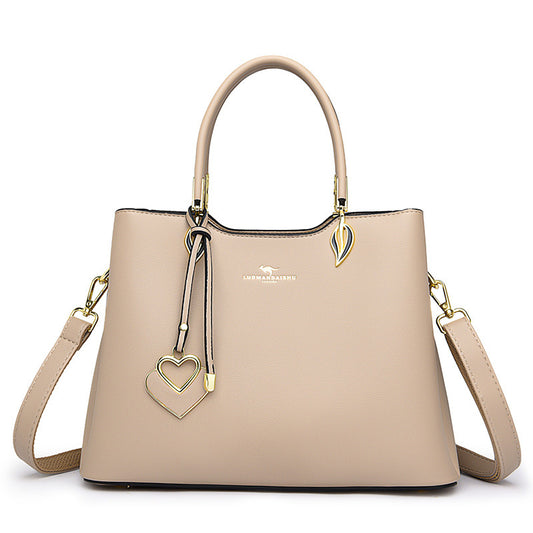 Womens Large Capacity Soft Leather Messenger Bag