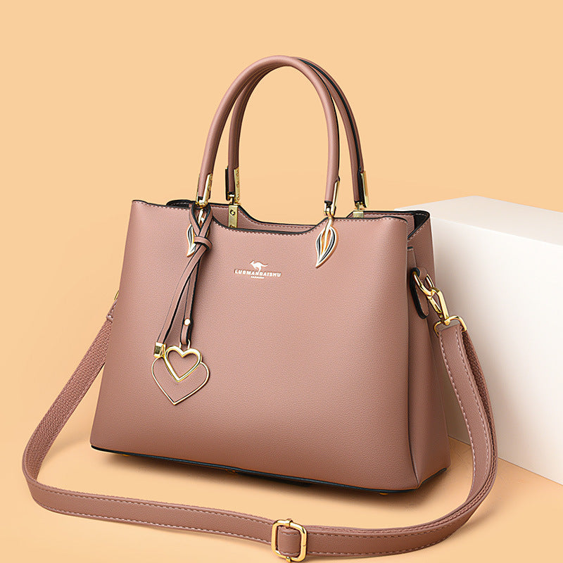 Womens Large Capacity Soft Leather Messenger Bag