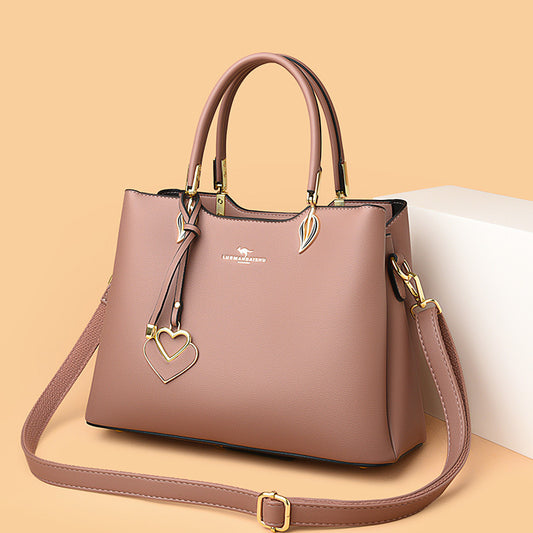 Womens Large Capacity Soft Leather Messenger Bag