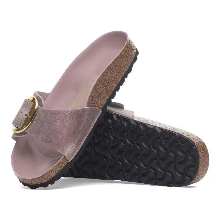 Womens Leather Flat Sandals