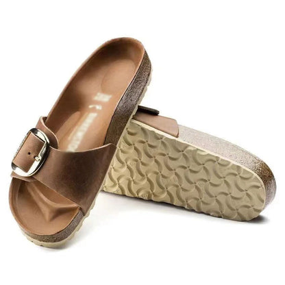 Womens Leather Flat Sandals
