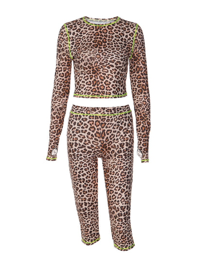 Womens Leopard Print Tracksuit