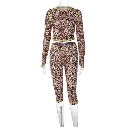 Womens Leopard Print Tracksuit