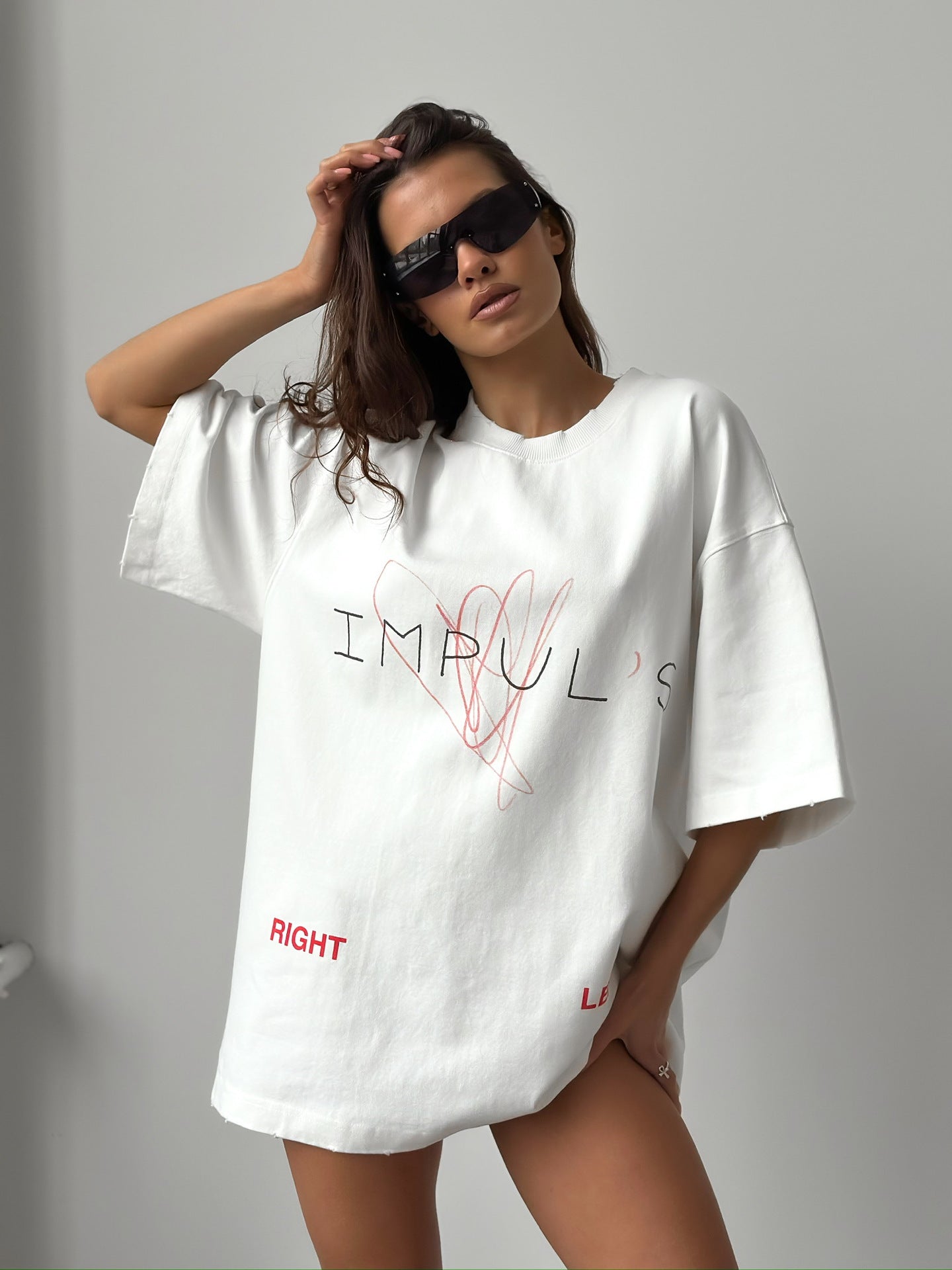 Womens Letter Print Cotton T-shirt