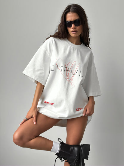 Womens Letter Print Cotton T-shirt