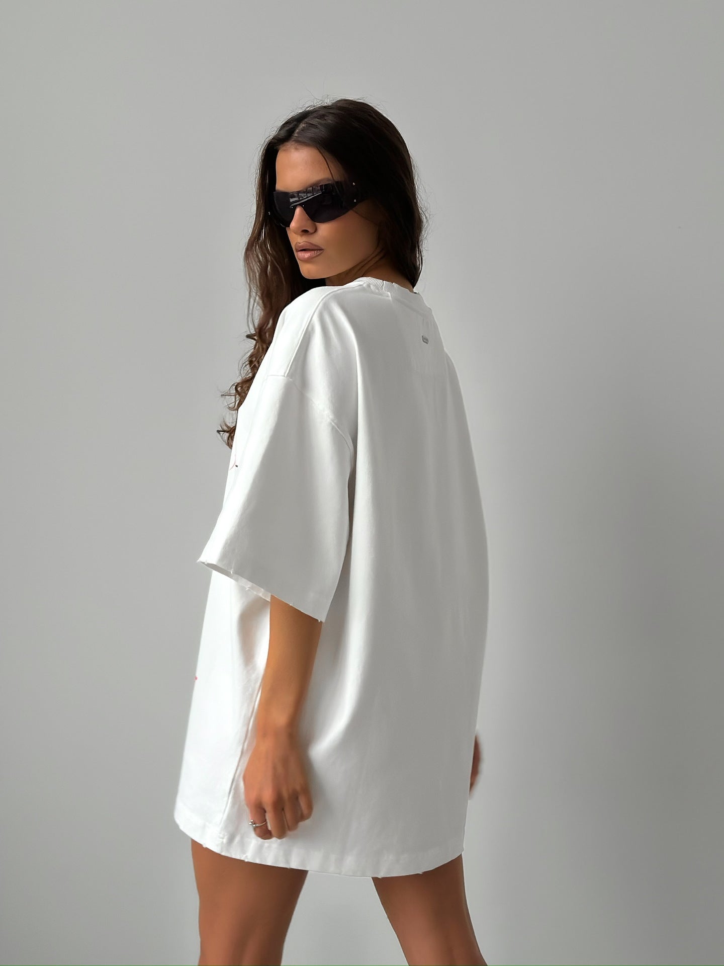 Womens Letter Print Cotton T-shirt