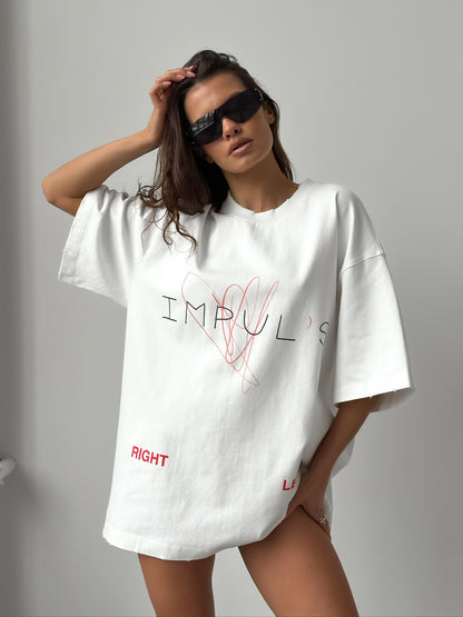 Womens Letter Print Cotton T-shirt