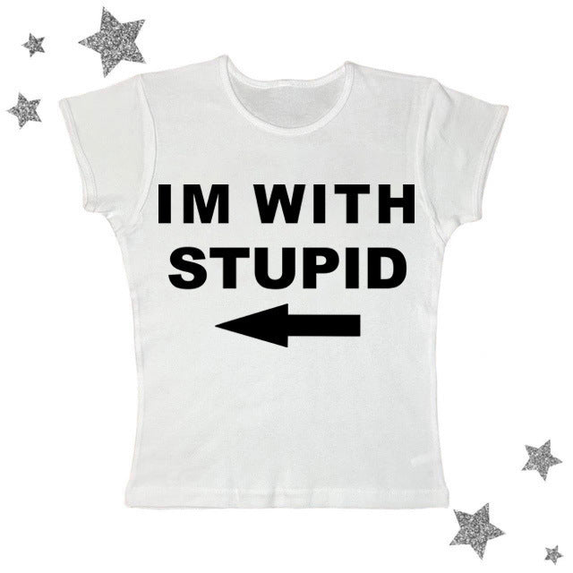 Womens Letter Print Cropped T-Shirt