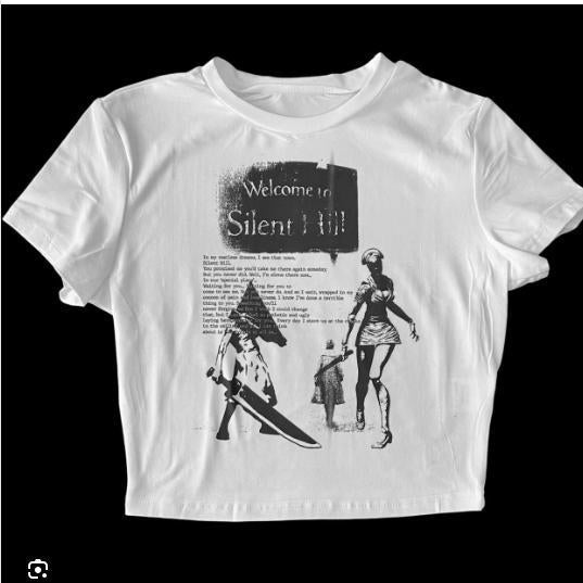 Womens Letter Print Cropped T-Shirt
