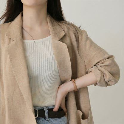 Womens Linen Blend Short Suit