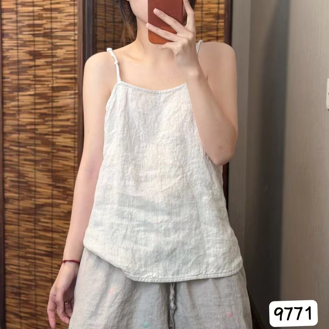 Womens Linen Camisole Summer Top