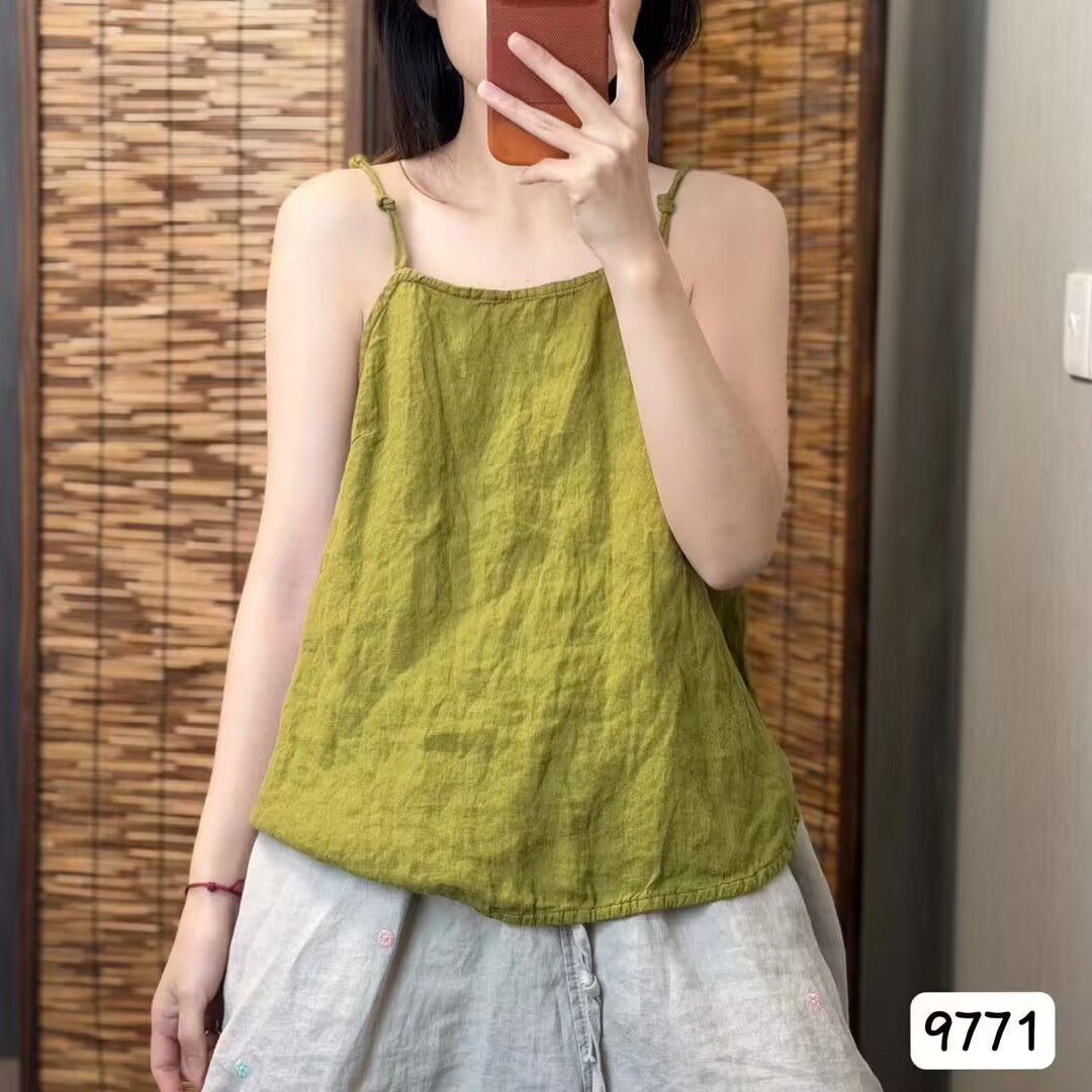 Womens Linen Camisole Summer Top