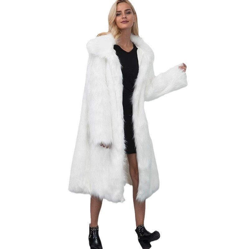 Womens Long Faux Fur Coat