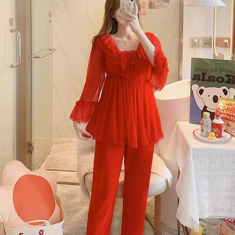 Womens Long Sleeve Pajama Dress with Built-in Bra