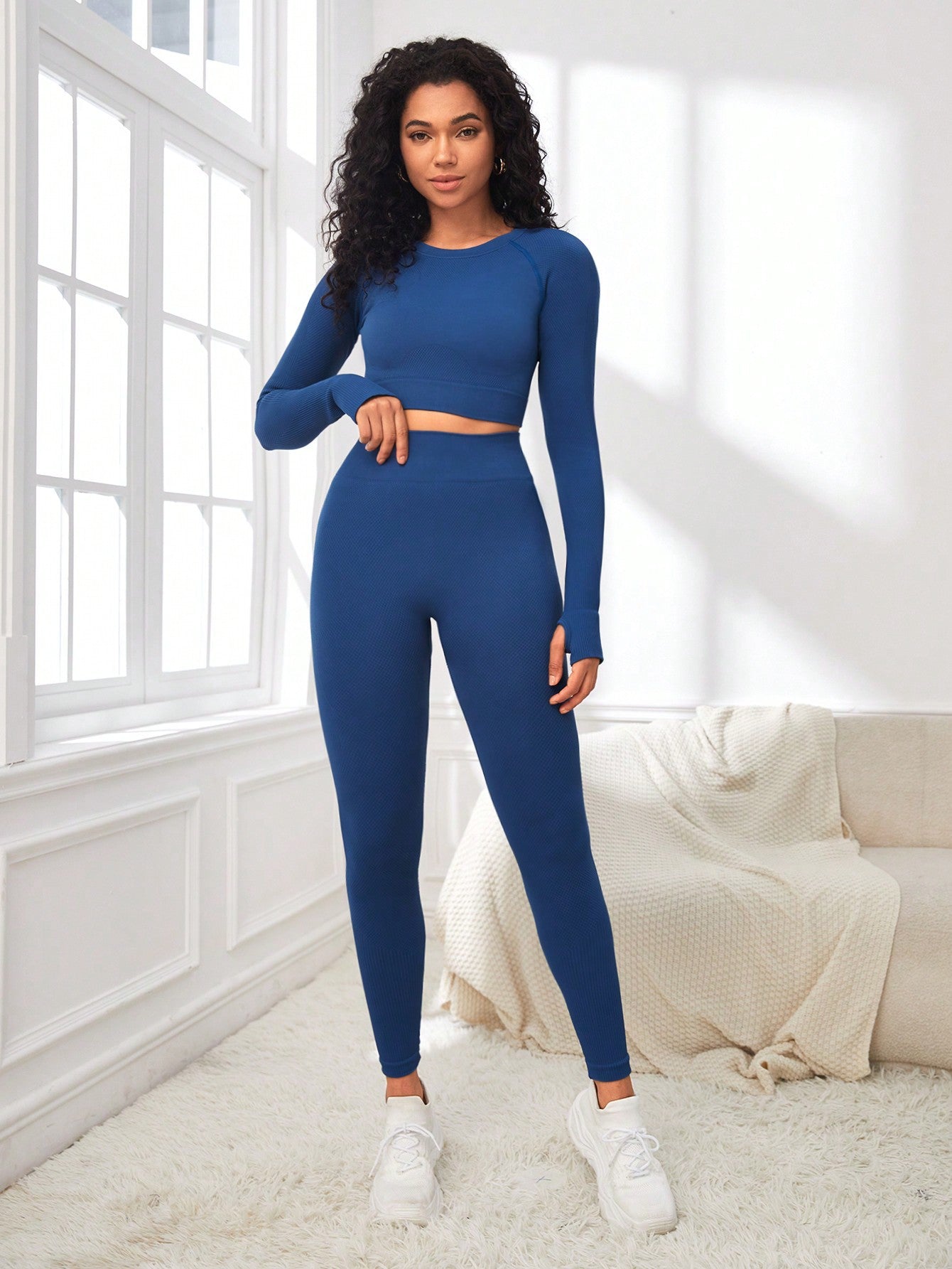Womens Long Sleeve Yoga Set Fitness Clothing