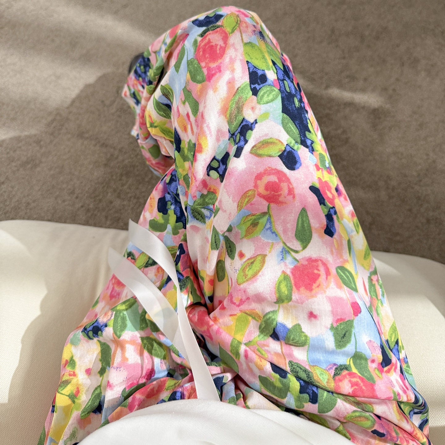 Womens Loose Fit Cotton Silk Pants