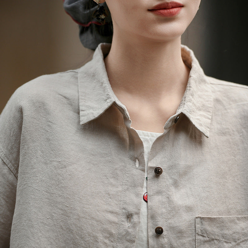 Womens Loose Fit Long Sleeve Shirt